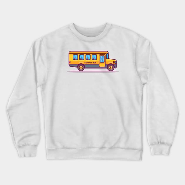 School Bus Cartoon Crewneck Sweatshirt by Catalyst Labs